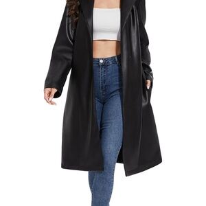 Faux leather trench coat 🖤